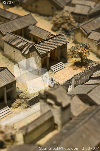 Image of model of chinese village 
