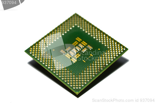 Image of Microprocessor isolated on white background 