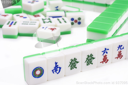 Image of Mahjong, very popular game in China