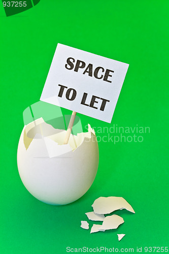 Image of Empty eggshell as concept of estate rent