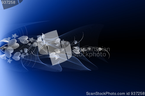 Image of  abstract background of blue leaves