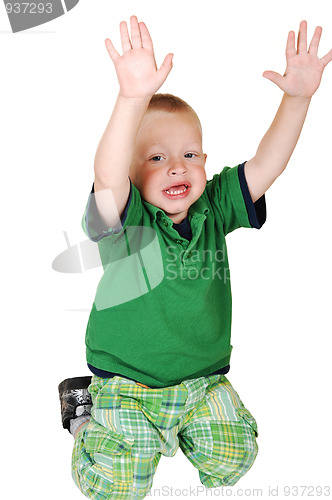 Image of Little boy having fun.