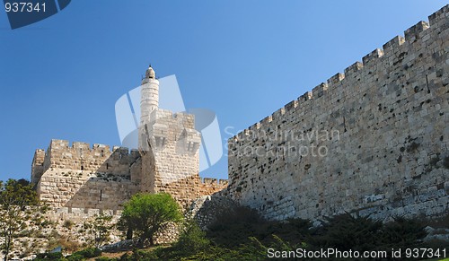 Image of Ancient citadel and Tower of David in Jerusalem 