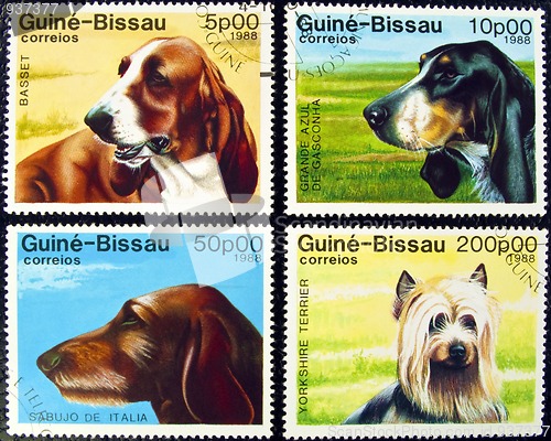 Image of Collection of dog stamps.