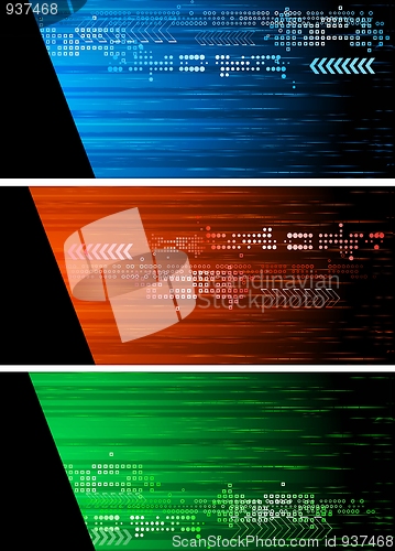 Image of Set of dark banners - eps 10