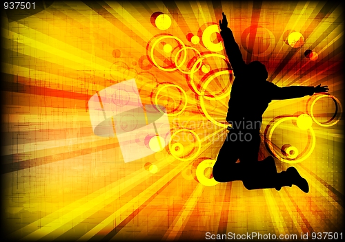 Image of Jumping person on grunge background (eps 10)