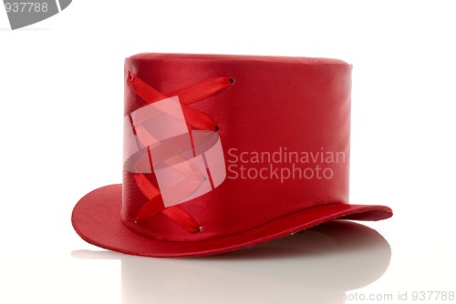 Image of Red hat with ribbon