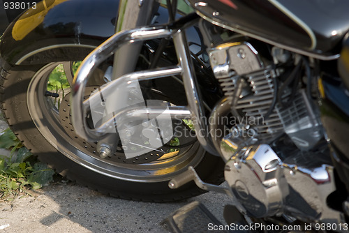 Image of detail of sporting motorcycles