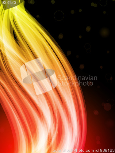 Image of Abstract Colorful Waves on Black Background