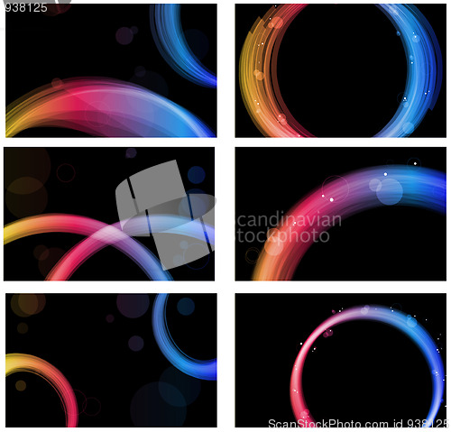 Image of Business Cards Set. Colorful Circles.