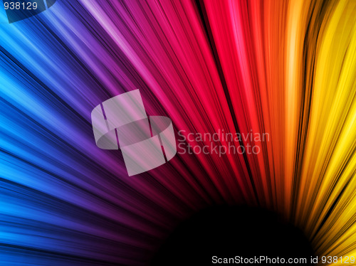 Image of Abstract Colorful Waves on Black Background