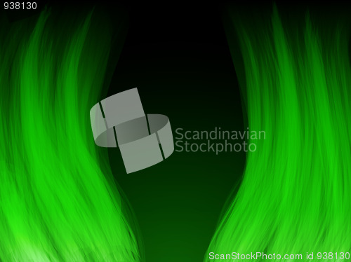 Image of Green Flames. Color and forms are editable.