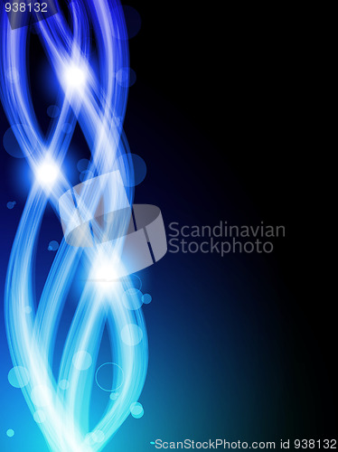 Image of Abstract Colorful Waves on Black Background