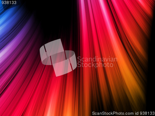 Image of Abstract Colorful Waves on Black Background