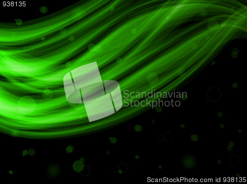 Image of Abstract Colorful Waves on Black Background