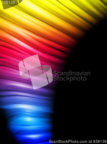 Image of Abstract Colorful Waves on Black Background