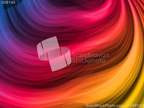 Image of Abstract Colorful Waves on Black Background