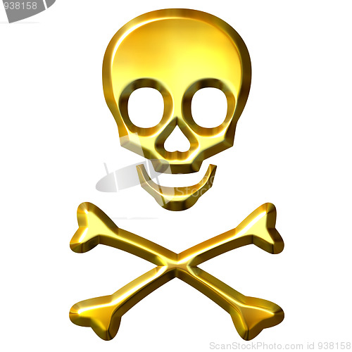 Image of 3D Golden Crossbones