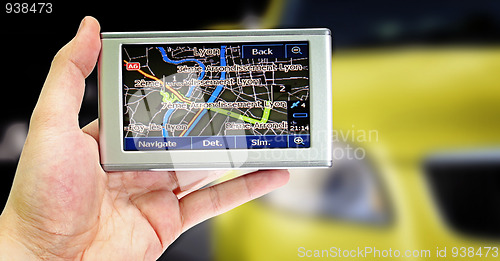 Image of Gps in a man hand.