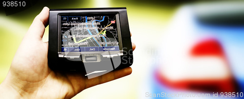 Image of Gps in a man hand.