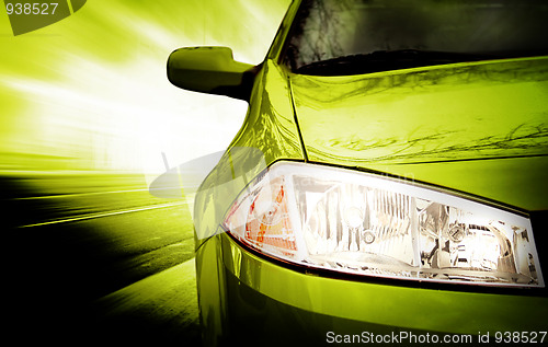 Image of Green Sport Car - Front side