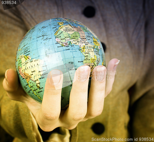 Image of Globe in a girl's hands
