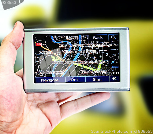 Image of Gps in a man hand.