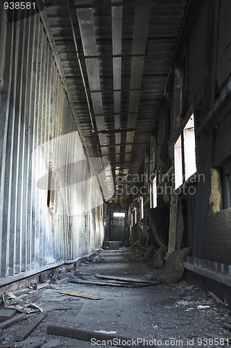 Image of discarded building, corridor