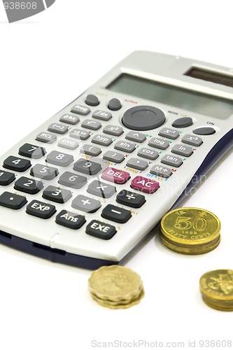 Image of Calculator and coins