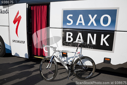 Image of Team Saxobank bus