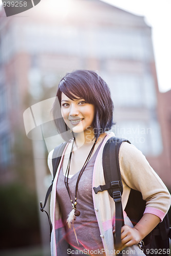 Image of Mixed race college student