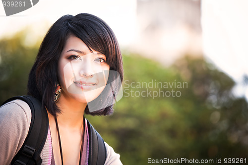 Image of Mixed race college student