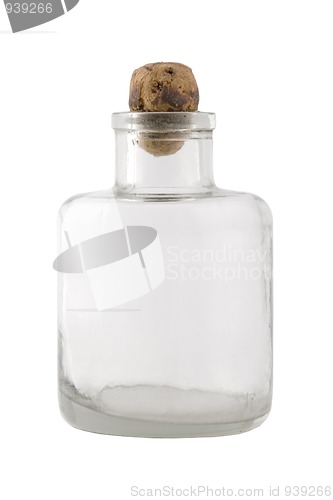 Image of small vintage bottle with brown cork