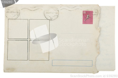 Image of open vintage and grunge envelope with letter