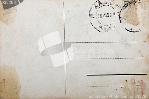 Image of Old postcard, grunge paper with aging marks