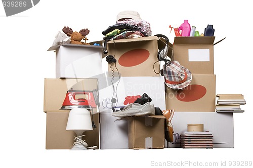 Image of transport cardboard boxes, relocation concept