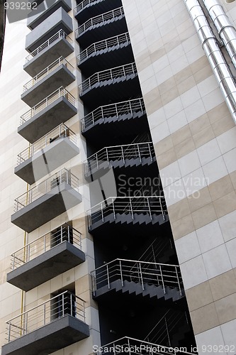 Image of fire exit stairs from office building