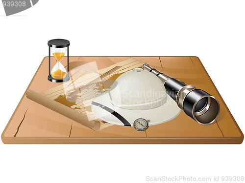 Image of Vector vintage travel objects