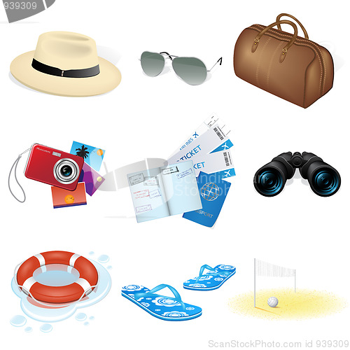 Image of Vector vacation and travel icons 