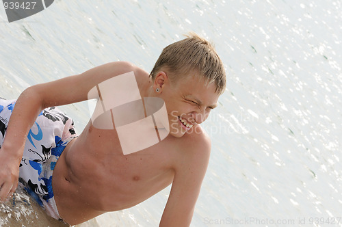 Image of  teenager in the sea