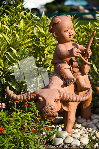 Image of earthenware childs and buffalo