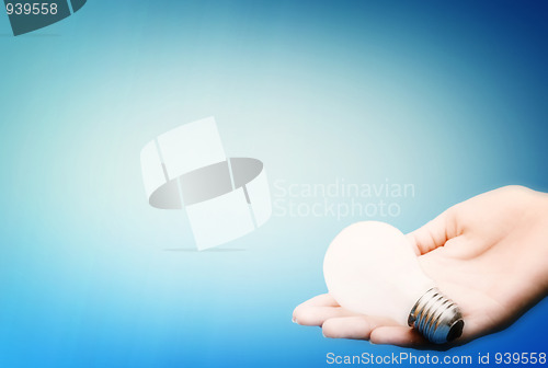 Image of Background with lit lightbulb