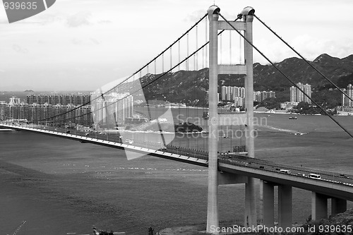 Image of Tsing Ma Bridge in Hong Kong. 