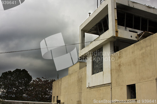 Image of Dilapidated brown old building