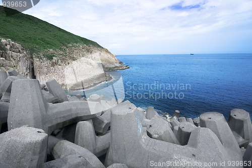 Image of beautiful bay on the sea coast at summer 