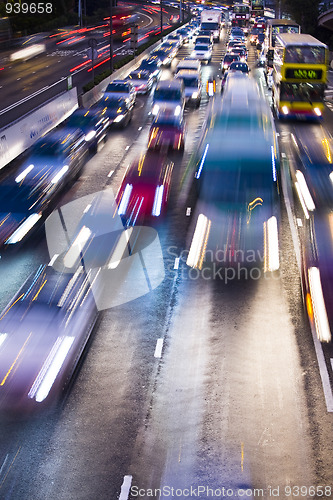 Image of traffic lights in motion blur