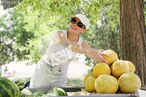 Image of Street melons vendor