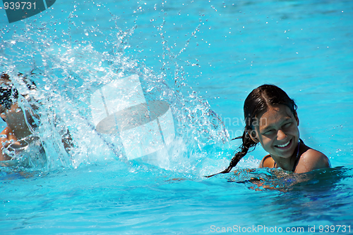 Image of Kids having fun in swimming pool