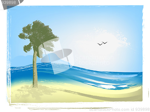 Image of Illustrated seascape