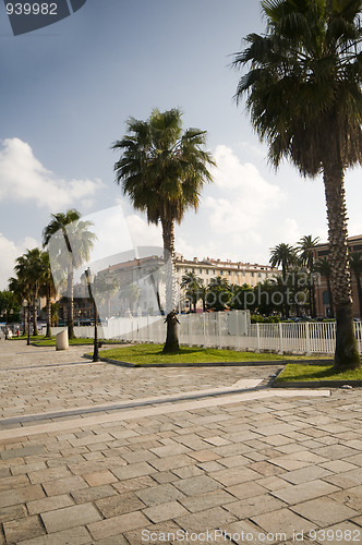 Image of seaside promenade ajaccio corsica france